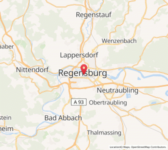 Map of Regensburg, Bavaria