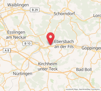 Map of Reichenbach an der Fils, Baden-Wurttemberg