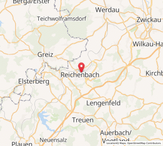 Map of Reichenbach, Saxony