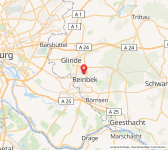 Map of Reinbek bei Hamburg, Schleswig-Holstein