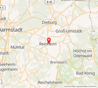 Map of Reinheim, Hesse