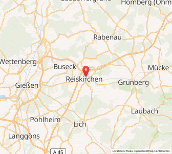 Map of Reiskirchen, Hesse