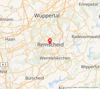 Map of Remscheid, North Rhine-Westphalia