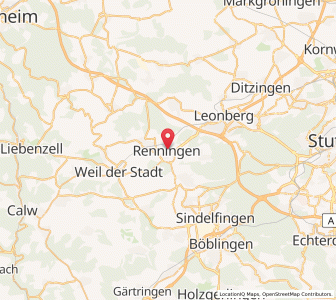 Map of Renningen, Baden-Wurttemberg