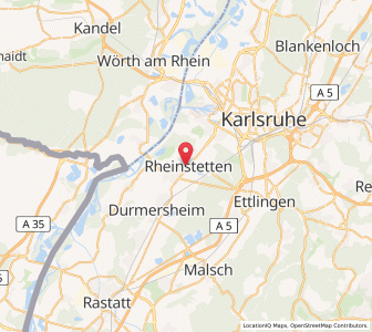 Map of Rheinstetten, Baden-Wurttemberg