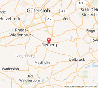 Map of Rietberg, North Rhine-Westphalia