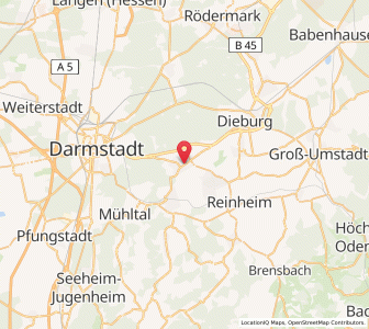 Map of Roßdorf, Hesse