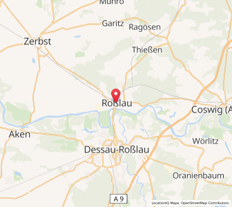 Map of Roßlau Elbe, Saxony-Anhalt
