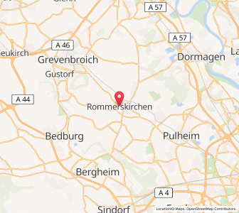 Map of Rommerskirchen, North Rhine-Westphalia