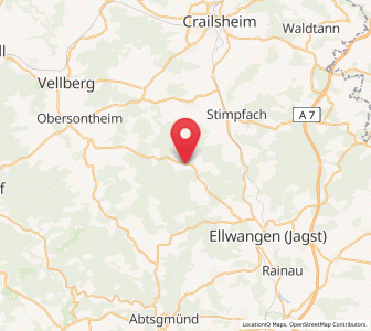 Map of Rosenberg, Baden-Wurttemberg