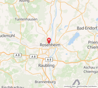 Map of Rosenheim, Bavaria