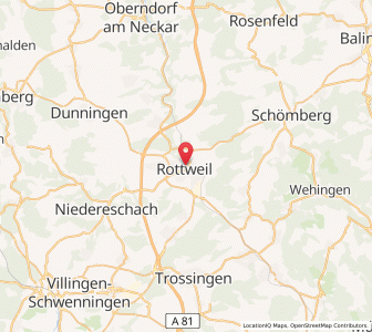 Map of Rottweil, Baden-Wurttemberg
