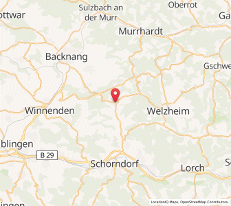 Map of Rudersberg, Baden-Wurttemberg