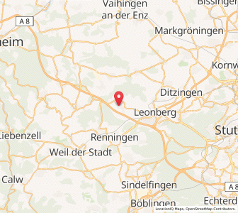 Map of Rutesheim, Baden-Wurttemberg