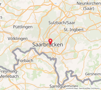 Map of Saarbrücken, Saarland