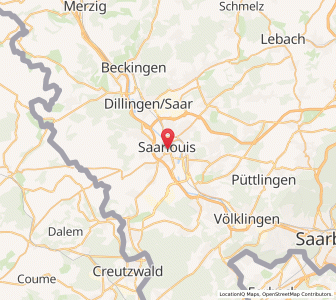 Map of Saarlouis, Saarland