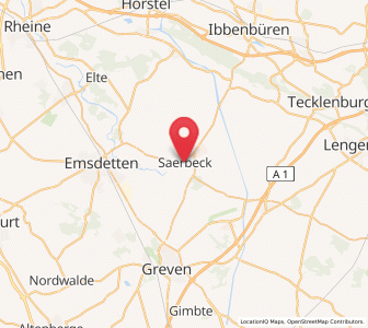 Map of Saerbeck, North Rhine-Westphalia