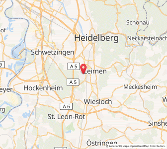 Map of Sandhausen, Baden-Wurttemberg