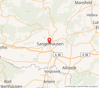 Map of Sangerhausen, Saxony-Anhalt