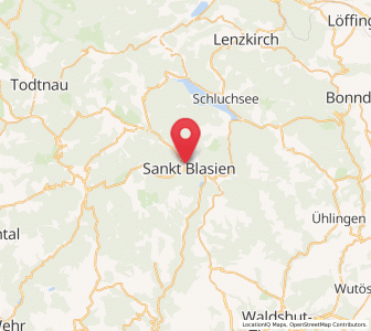 Map of Sankt Blasien, Baden-Wurttemberg