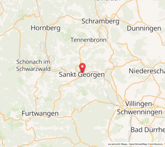 Map of Sankt Georgen im Schwarzwald, Baden-Wurttemberg