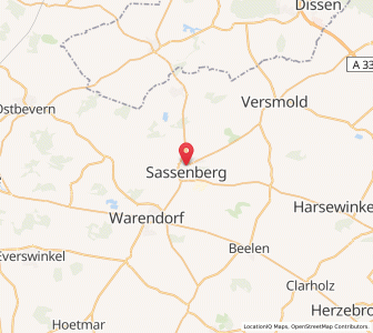 Map of Sassenberg, North Rhine-Westphalia
