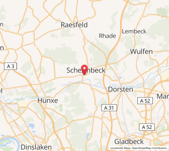 Map of Schermbeck, North Rhine-Westphalia