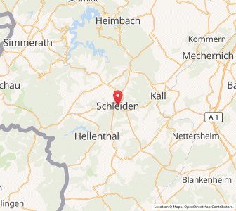 Map of Schleiden, North Rhine-Westphalia