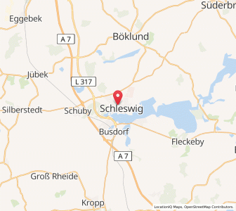 Map of Schleswig, Schleswig-Holstein