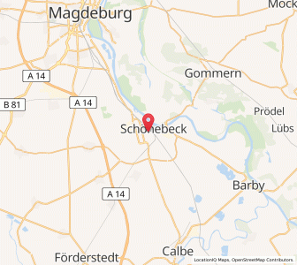 Map of Schönebeck (Elbe), Saxony-Anhalt