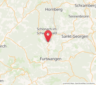 Map of Schönwald im Schwarzwald, Baden-Wurttemberg