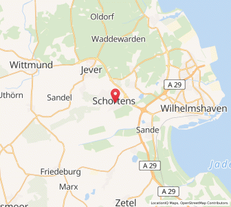Map of Schortens, Lower Saxony