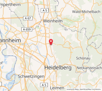 Map of Schriesheim, Baden-Wurttemberg