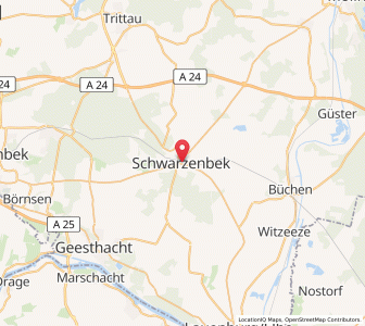 Map of Schwarzenbek, Schleswig-Holstein