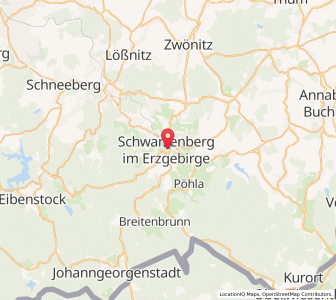 Map of Schwarzenberg/Erzgeb., Saxony