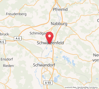 Map of Schwarzenfeld, Bavaria