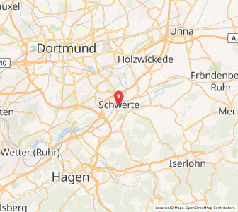 Map of Schwerte, North Rhine-Westphalia