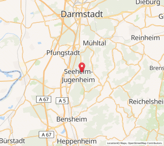 Map of Seeheim-Jugenheim, Hesse