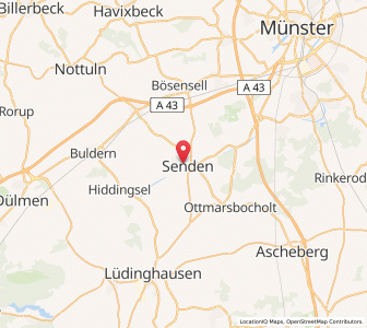 Map of Senden, North Rhine-Westphalia