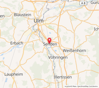 Map of Senden, Bavaria