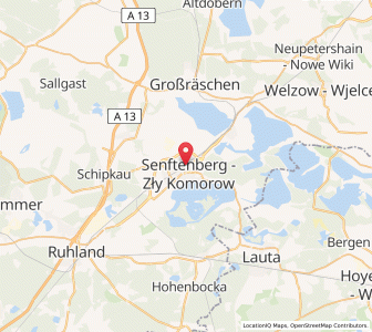 Map of Senftenberg, Brandenburg