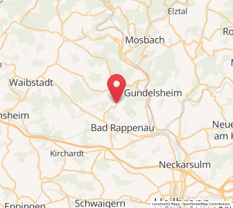 Map of Siegelsbach, Baden-Wurttemberg