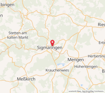 Map of Sigmaringen, Baden-Wurttemberg