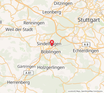 Map of Sindelfingen, Baden-Wurttemberg