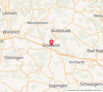 Map of Sinsheim, Baden-Wurttemberg