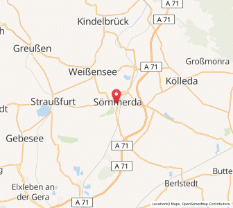 Map of Sömmerda, Thuringia