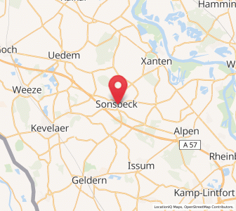 Map of Sonsbeck, North Rhine-Westphalia