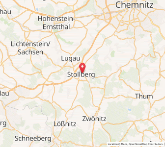Map of Stollberg/Erzgeb., Saxony