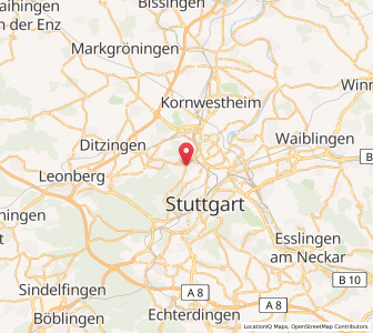 Map of Feuerbach, Baden-Wurttemberg