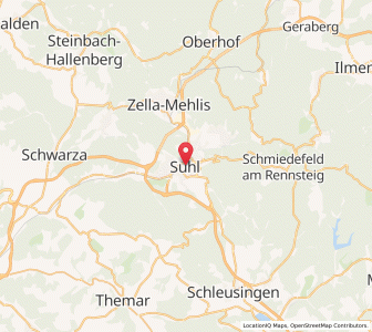 Map of Suhl, Thuringia